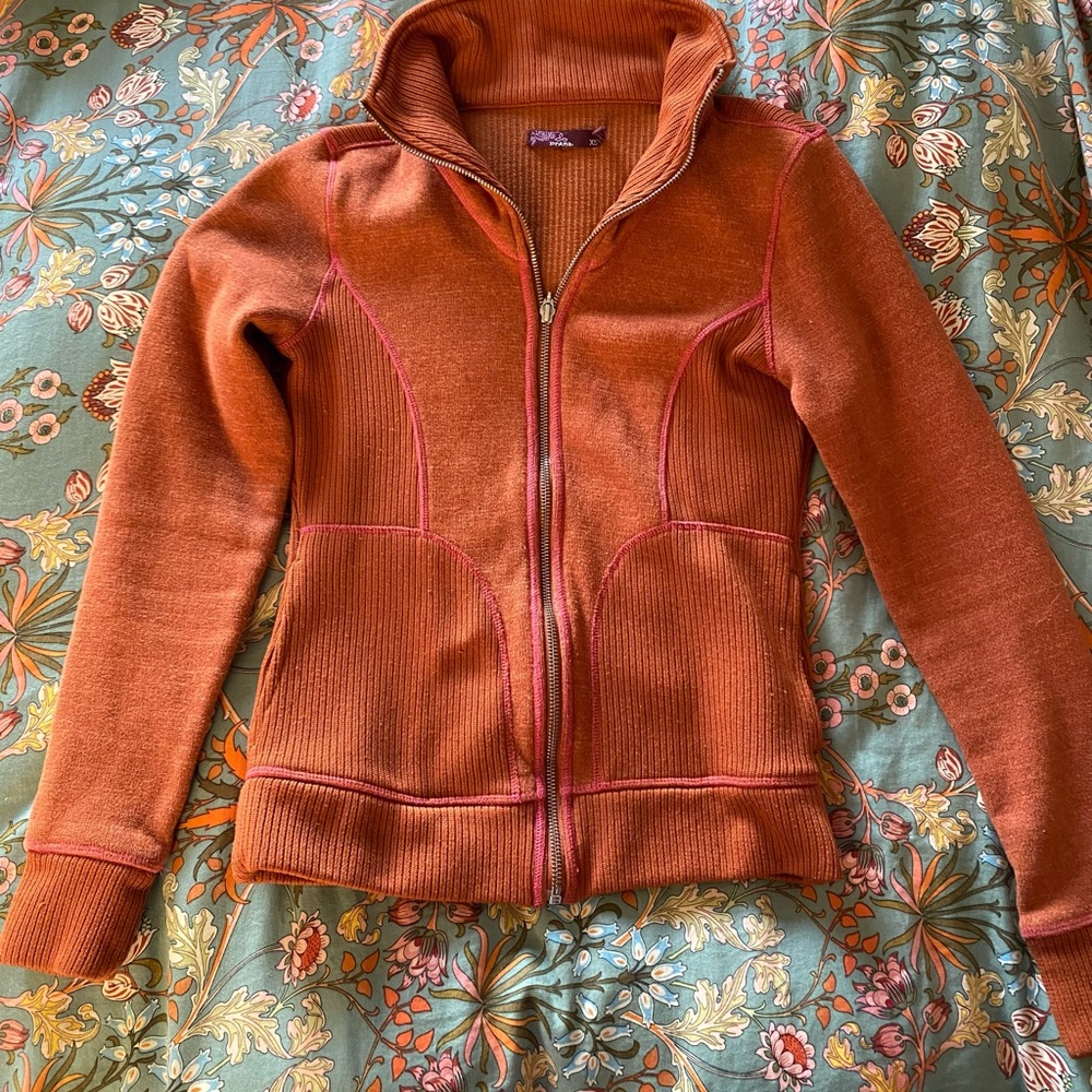 Prana Women's Cardigan in Rust Orange